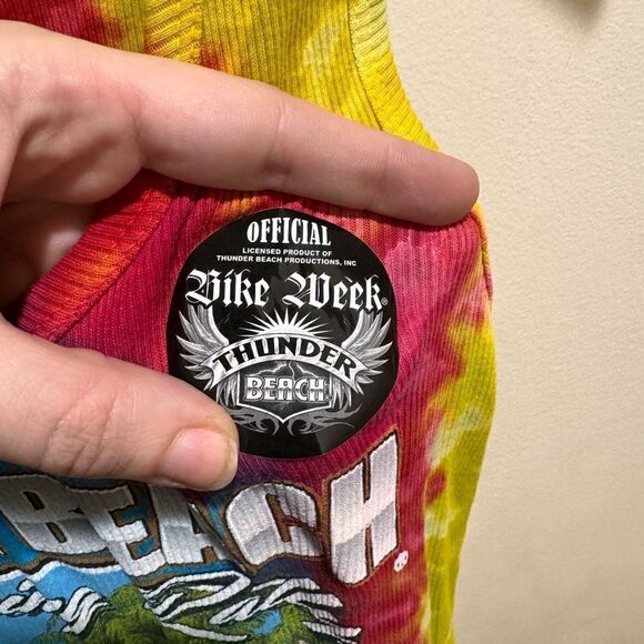 Bike Week Ribbed Tye Dye Tank Large 2016 Thunder Beach - Picture 3 of 5